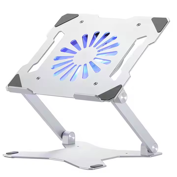 iDock Multi-functional Aluminum Ergonomic Height Angle Adjustable Computer Holder with 3.0 or 2.0 USB HUB Laptop Stand with Fan