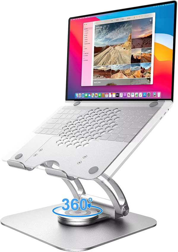 iDock Ergonomic Adjustable Laptop Holder with 360 Rotating Base Portable Computer Stand Laptop Riser