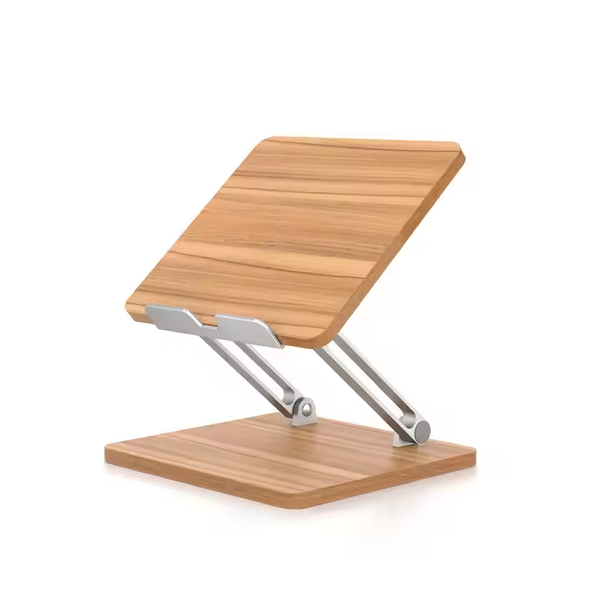 iDock Ergonomic Portable Foldable Height Adjustable Bamboo Wooden Laptop Stand