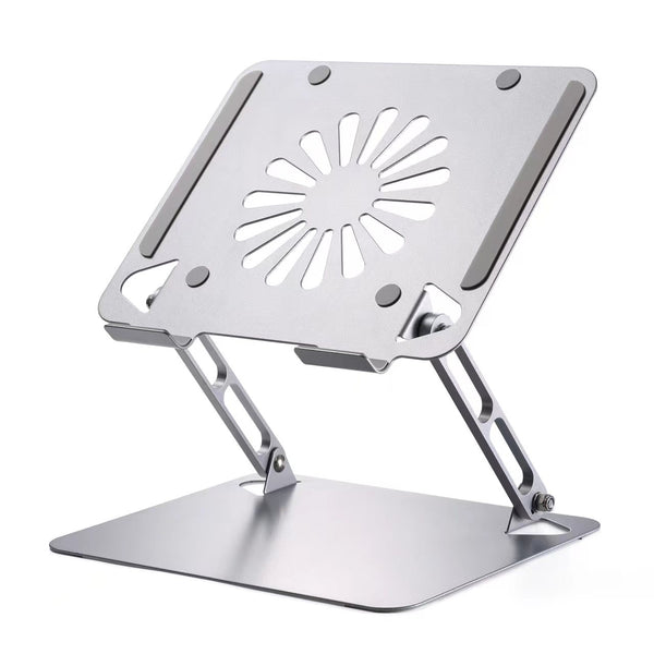 Soporte para computadora portátil de metal plegable, ajustable en múltiples ángulos y con altura ergonómica