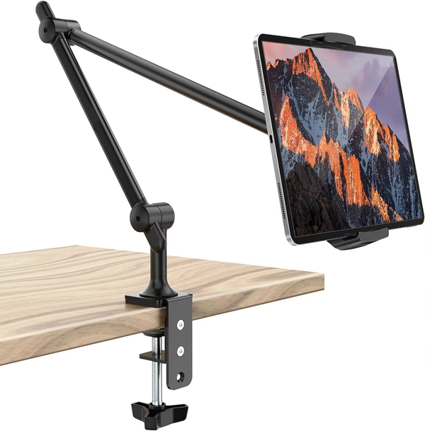 iDock Universal Bed Desk 360 rotation Long Arm Desktop Mount Clamp Phone Tablet Stand Holder for iPad for iPhone